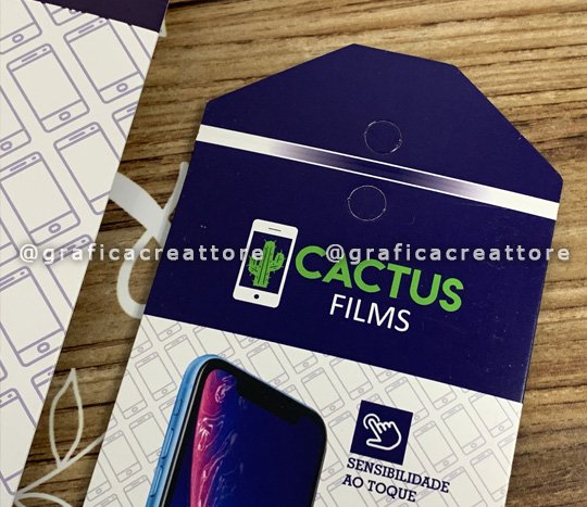 Embalagem para Películas de Celular, Embalagem para Películas de Celular Cactus Films
