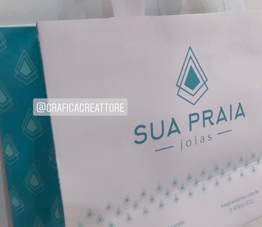 Sacola Personalizada, Sacola Personalizada Sua Praia Joias